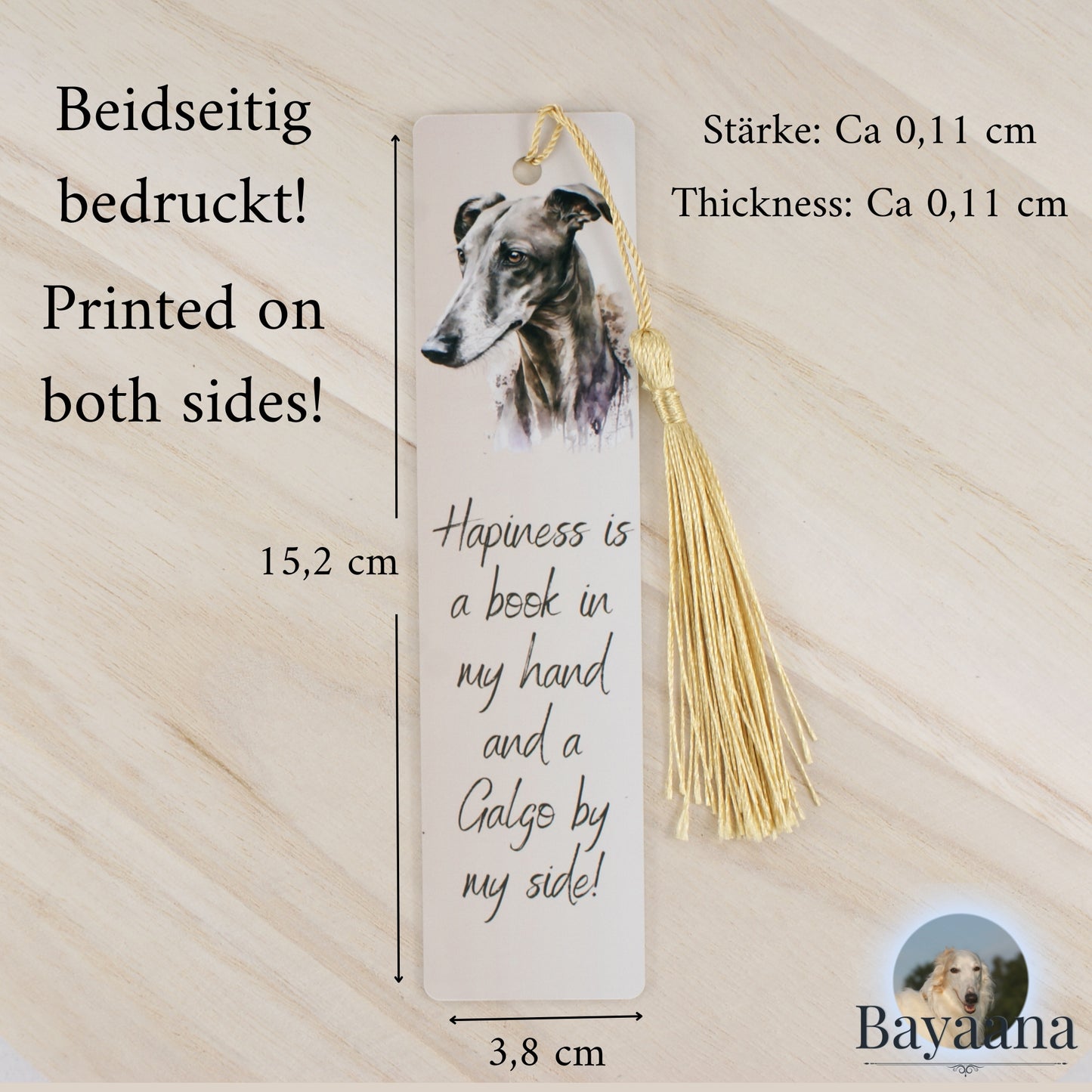 Lesezeichen Galgo aus Aluminium