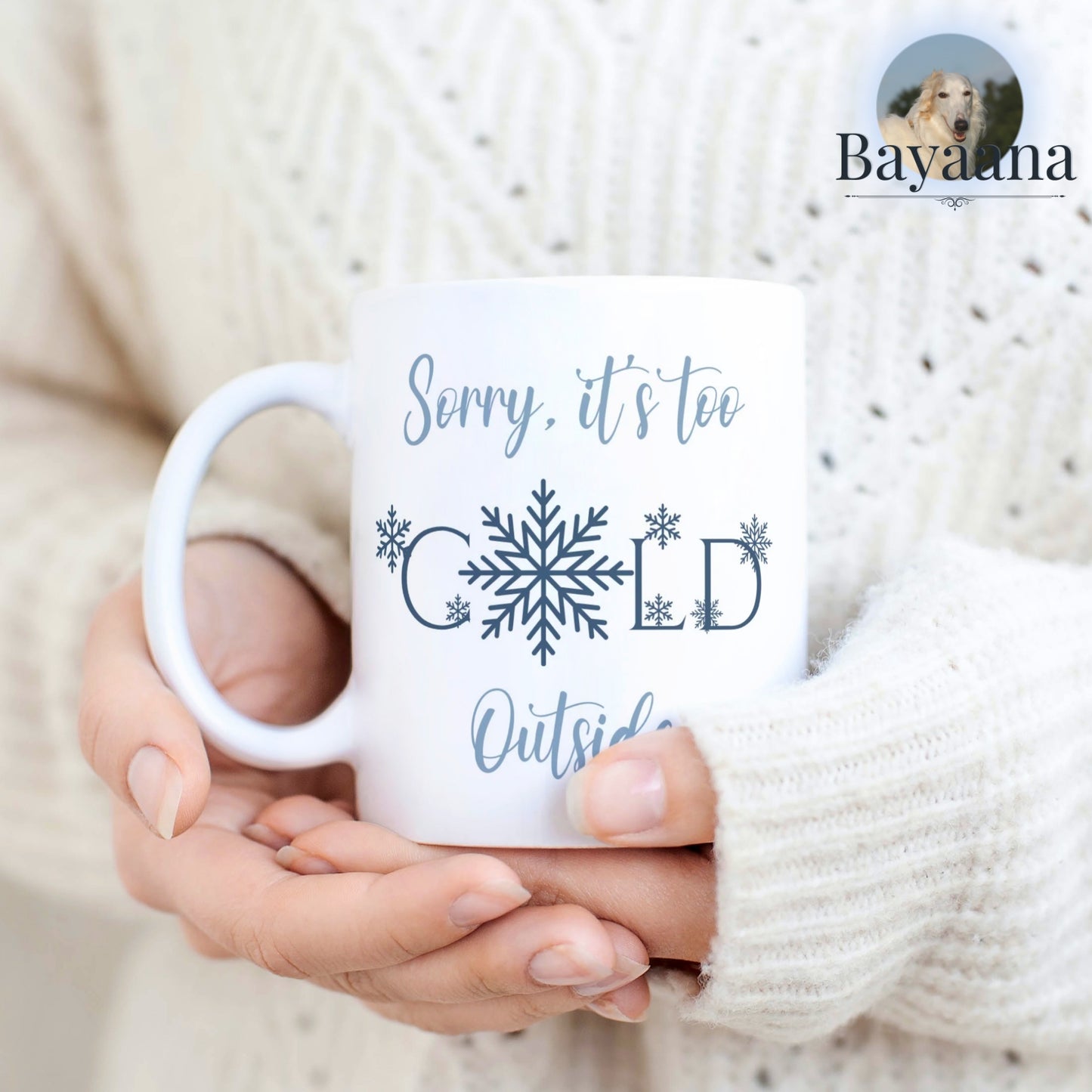 Windhund-Wintertasse "Sorry it´s too cold outside"