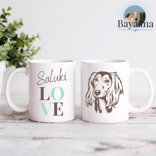 Saluki Love - Keramiktasse - Personalisierbar