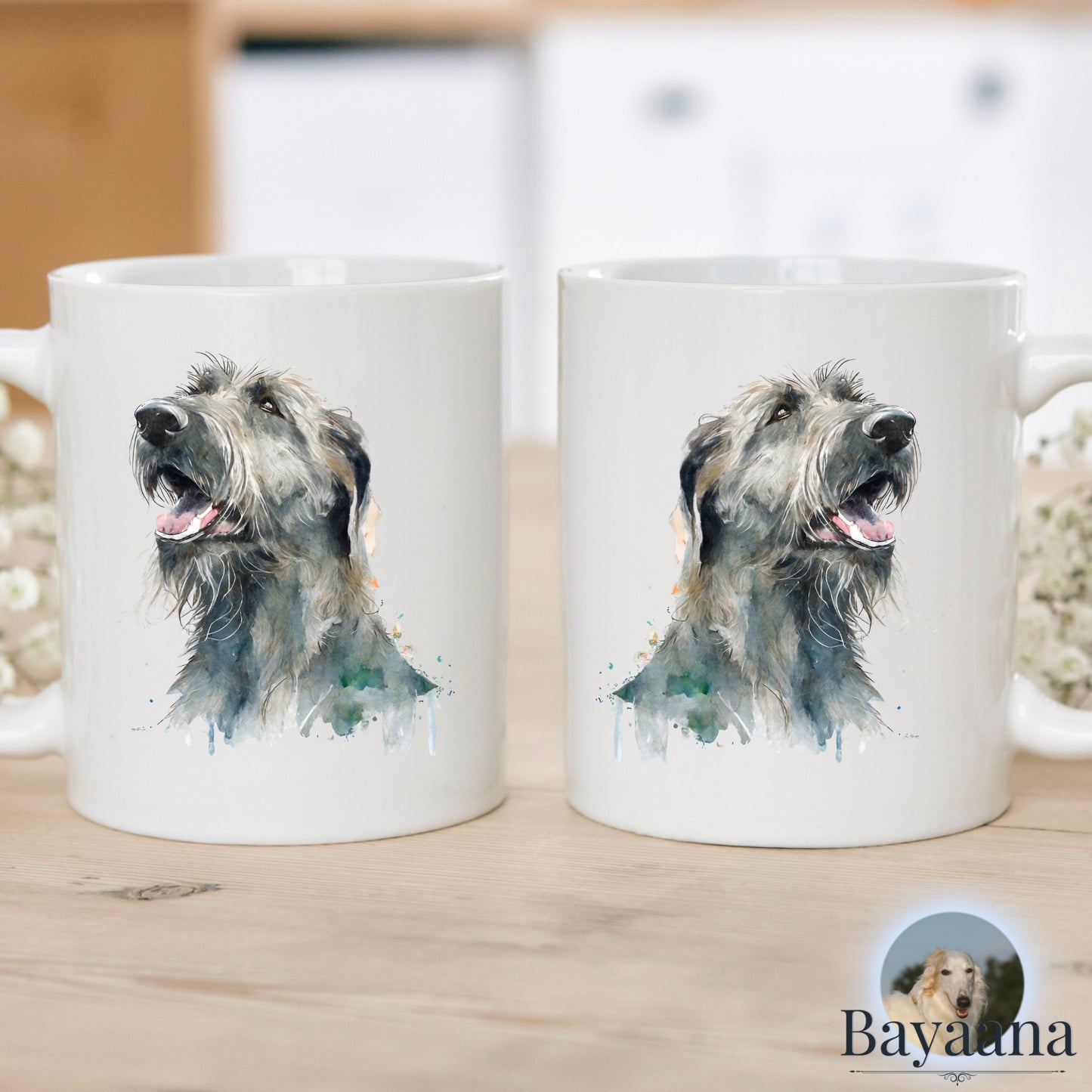 Keramiktasse Irish Wolfhound - Personalisierbar!