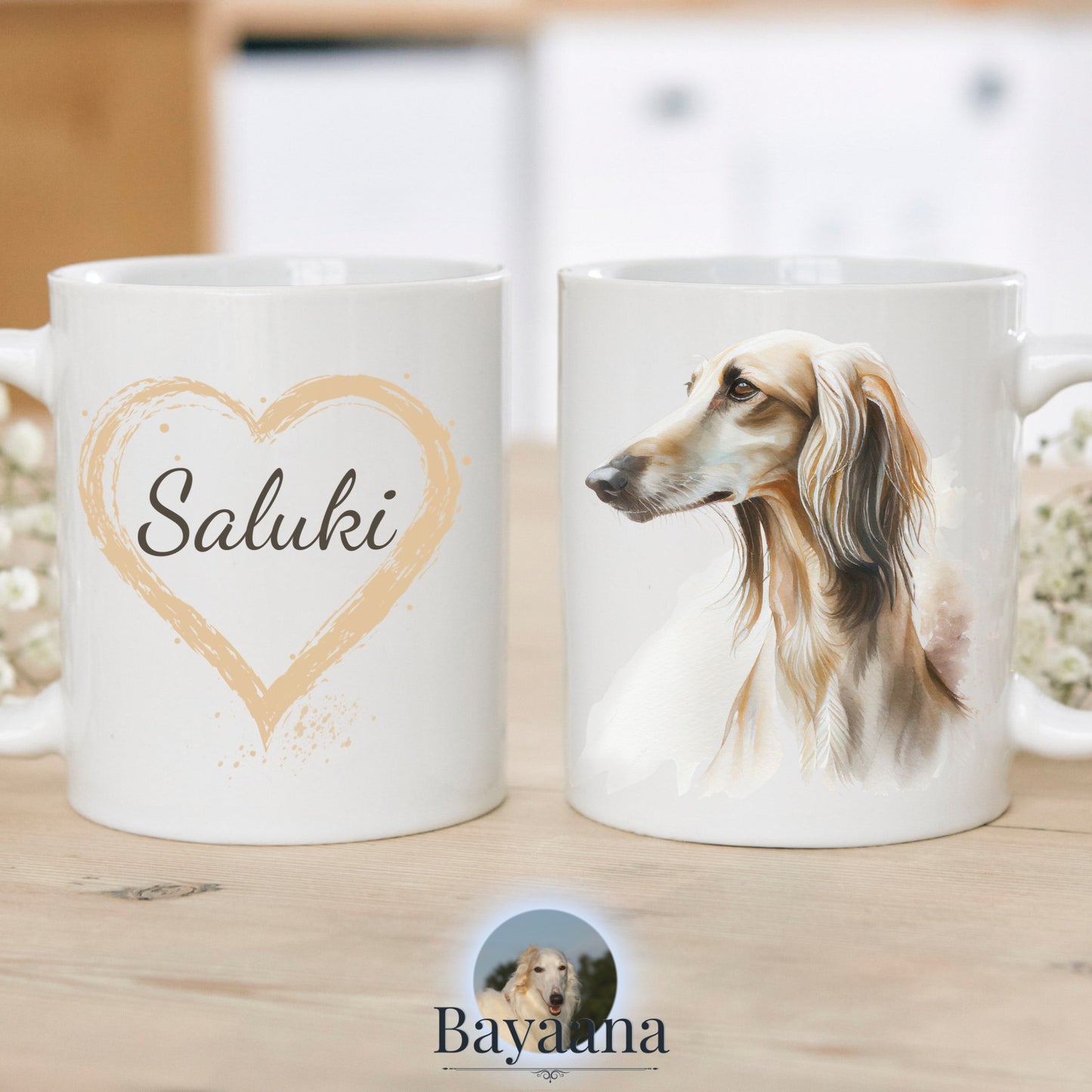 Keramiktasse Saluki - Personalisierbar!