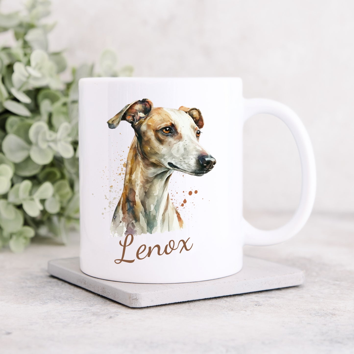 Keramiktasse Whippet - Personalisierbar!