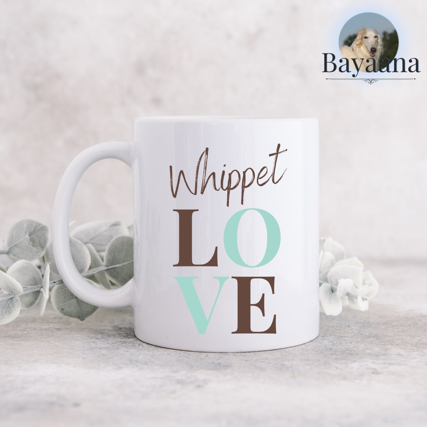 Whippet Love - Keramiktasse - Personalisierbar