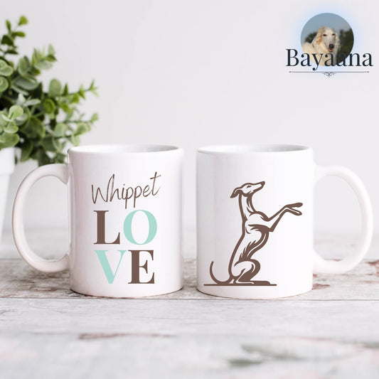 Whippet Love - Keramiktasse - Personalisierbar