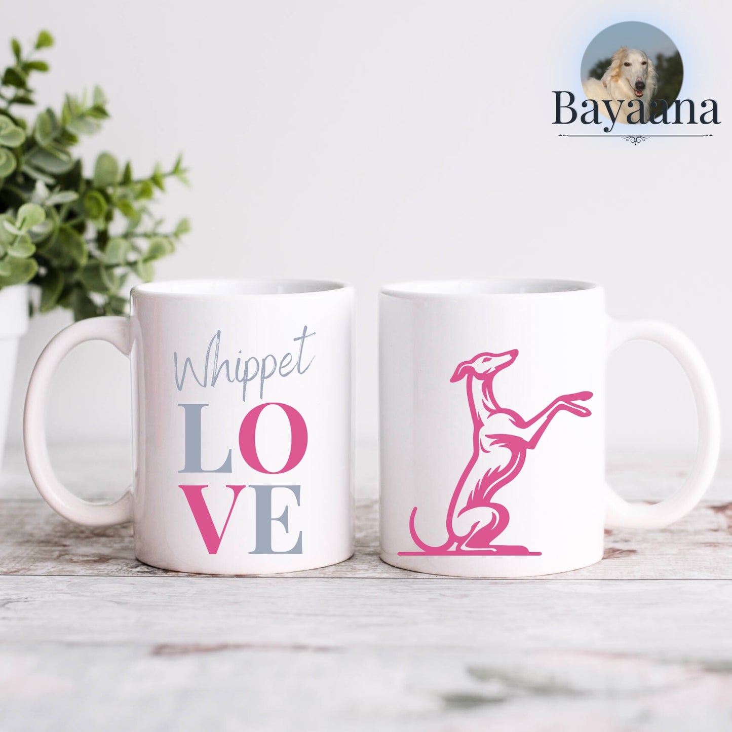 Whippet Love - Keramiktasse - Personalisierbar